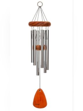 NEW Festival Hand-Tuned Wind Chime 18" Redwood Silver Splendid Sound Windchimes